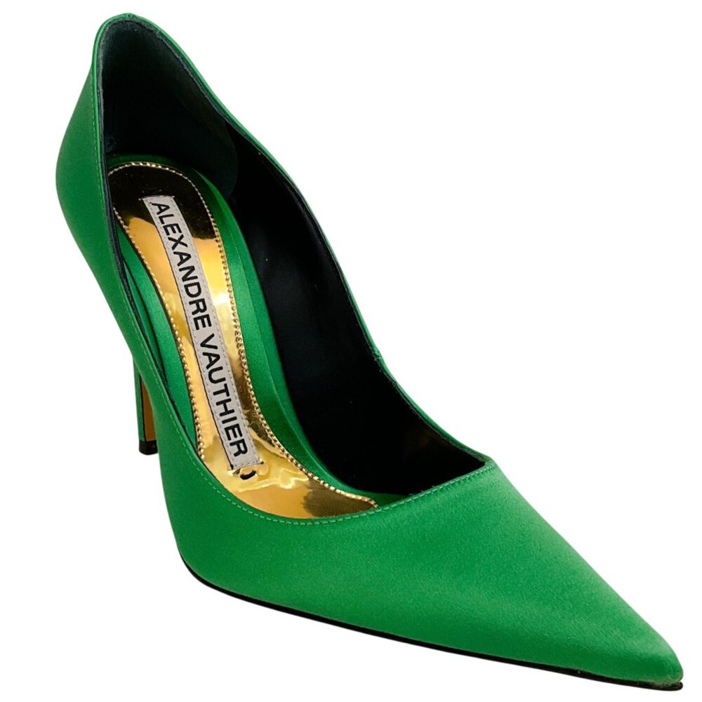 Alexandre Vauthier Green Satin Pumps